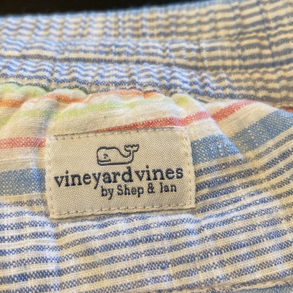 Vineyard Vines Cotton Everyday Pull On Shorts w Pockets Striped Pink Blue LARGE - Picture 9 of 9